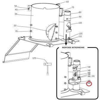 Держатель (морское исполнение) Hallde 37512 (Цилиндр подачи А) в ШефСтор (chefstore.ru)
